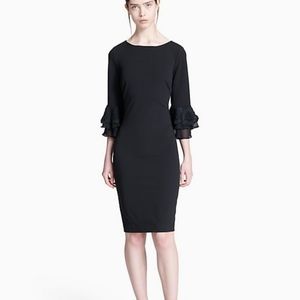 Calvin Klein Sheath 3/4 Chiffon Bell Sleeve Dress